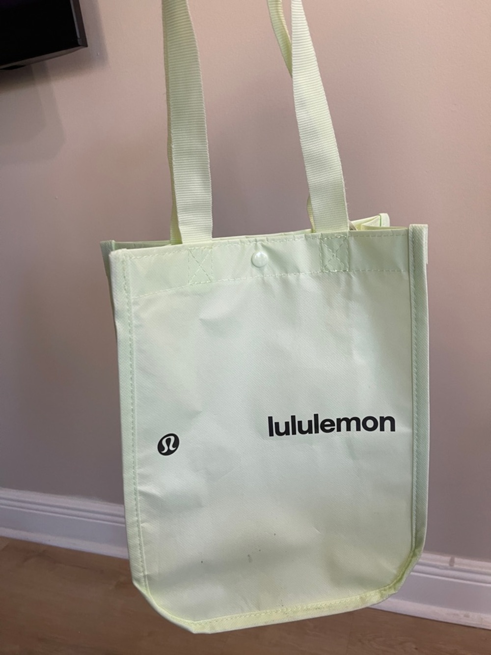 lululemon athletica Pale Lime Tote Bag with Black Logo